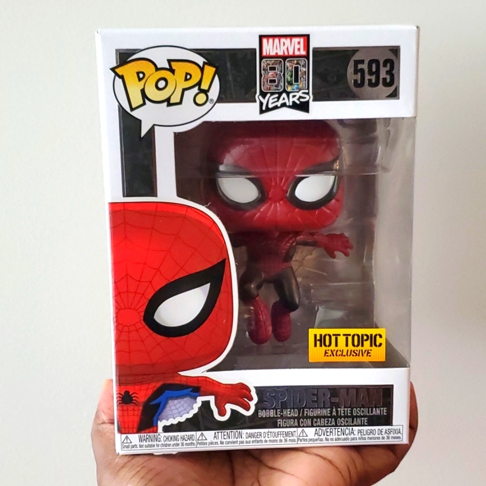 Marvel METALLIC Spider Man 🕷 Hot Topic Exclusive Funko Pop #593